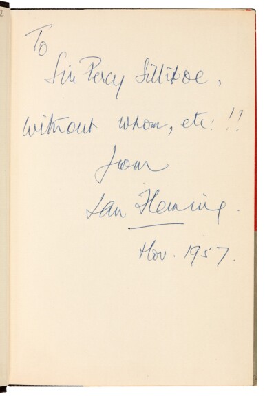 View full screen - View 1 of Lot 83. FLEMING | The Diamond Smugglers, 1957, presentation copy.