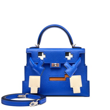 View full screen - View 1 of Lot 1343. Limited Edition Bleu Royal, Nata, Gold and Bleu Indigo Epsom Quelle Idole Kelly Doll Picto Palladium Hardware, 2022.