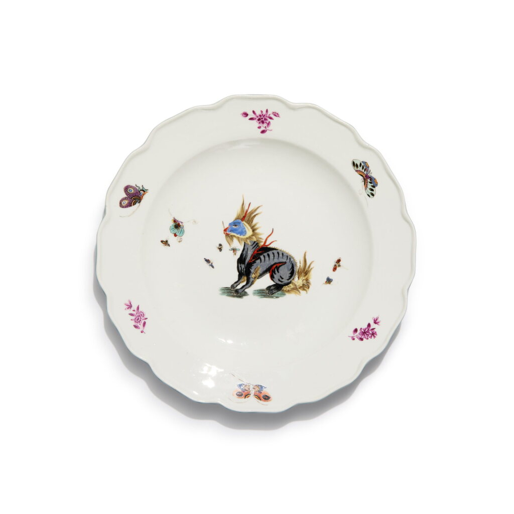 View full screen - View 1 of Lot 230. A Meissen 'Fabeltiere' Plate, Circa 1740.