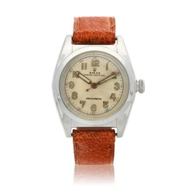 View full screen - View 1 of Lot 152. Reference 2940 'Bubbleback' A stainless steel automatic wristwatch, Circa 1945.