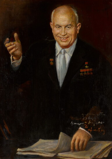 View full screen - View 1 of Lot 168. Portrait of Nikita Khrushchev.