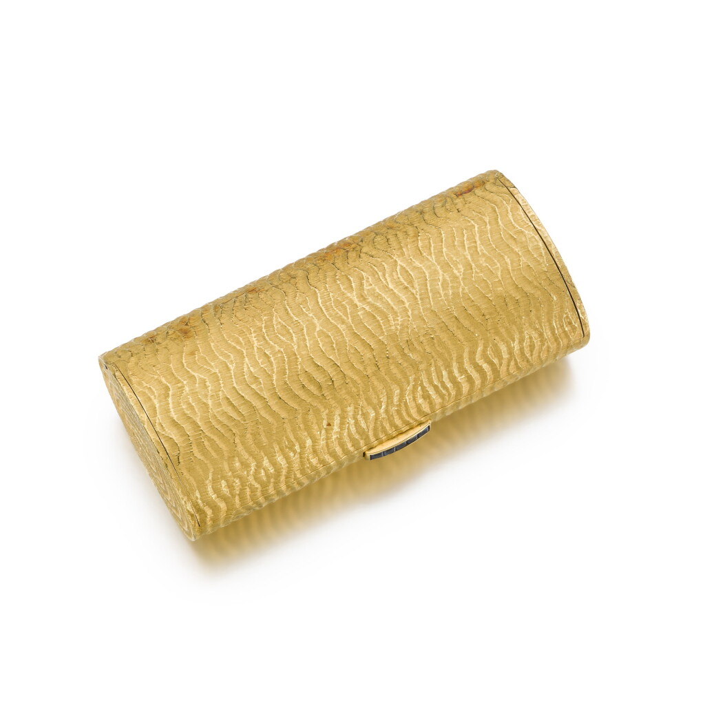 View full screen - View 1 of Lot 90. Sapphire cigarette case, circa 1950.