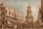 Le Doge de Venise assiste aux fêtes du jeudi gras sur la Piazzetta