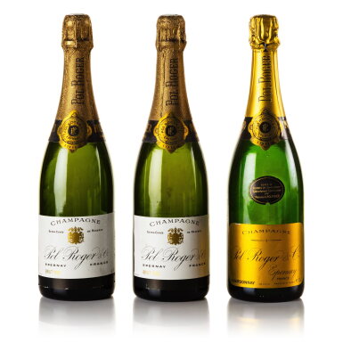 View full screen - View 1 of Lot 300. Pol Roger, Blanc de Blancs & Extra Cuvée de Réserve 1982 (3 BT).