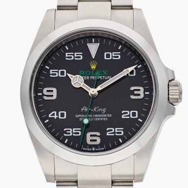 View full screen - View 1 of Lot 310. Reference 126900 Air-King | A stainless steel automatic wristwatch with bracelet, Circa 2023.