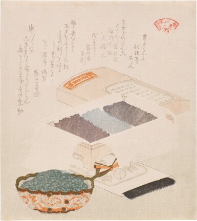 View full screen - View 1 of Lot 31. Kubo Shunman (1757–1820) | Seasoned Kelp and Asakusa Laver (Kashi konbu Asakusa nori) | Edo period, 19th century.