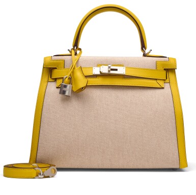 全萤幕检视 - 查看1354Limited Edition Jaune Citron Swift and Ecru Toile Kelly 28 Sellier Palladium Hardware, 2019的1