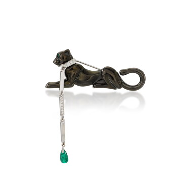 View full screen - View 1 of Lot 49. Emerald and diamond brooch, 'Dame à la Panthère'.