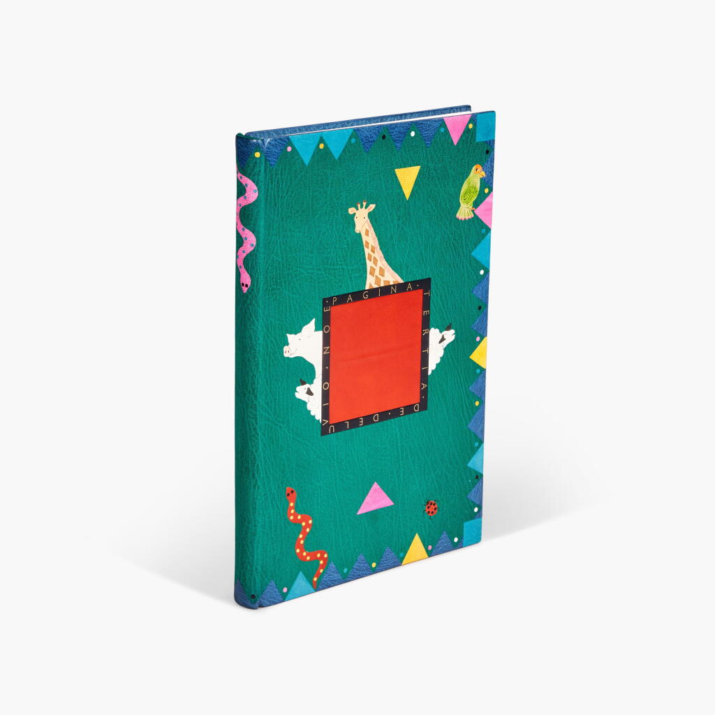 View full screen - View 1 of Lot 20. Binding—Angela James (binder) and Nigel Davison (artist) | Deluvio Noe, 1986, number 26 of 60 copies signed by the artist.