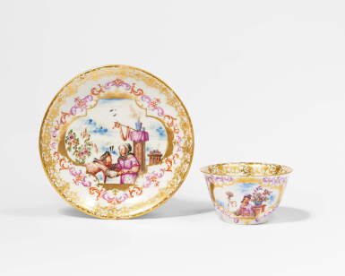 View full screen - View 1 of Lot 42. A Meissen Teabowl and Saucer, Circa 1724.