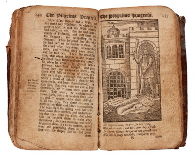 View full screen - View 1 of Lot 94. Bunyan, Pilgrim's Progress, 1682, contemporary calf.