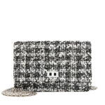 Black, White, and Iridescent Quilted Tweed Mini 2.55 Reissue Single Flap Bag White and Silver Hardware, 2019