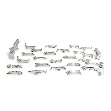 View full screen - View 1 of Lot 52. Twenty-four French Art Deco electroplate knife rests, Orfèvrerie Gallia, circa 1930.
