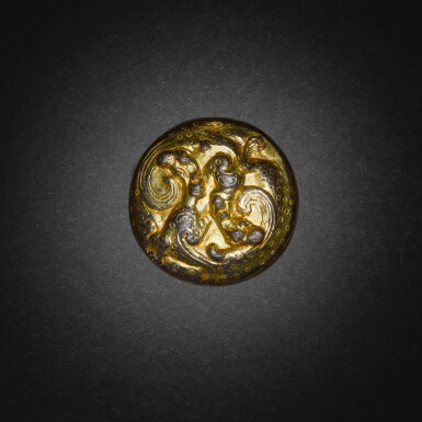 View full screen - View 1 of Lot 241. A gilt-bronze finial, Han dynasty | 漢 銅鎏金儀仗頂飾.