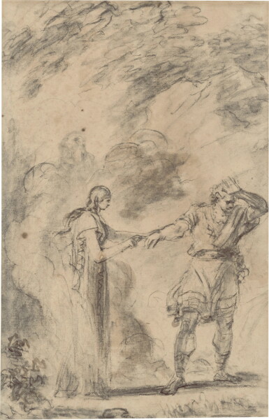 View full screen - View 1 of Lot 181. A scene from Ariosto's Orlando Furioso: Melissa puts the magic ring on Roger's finger.