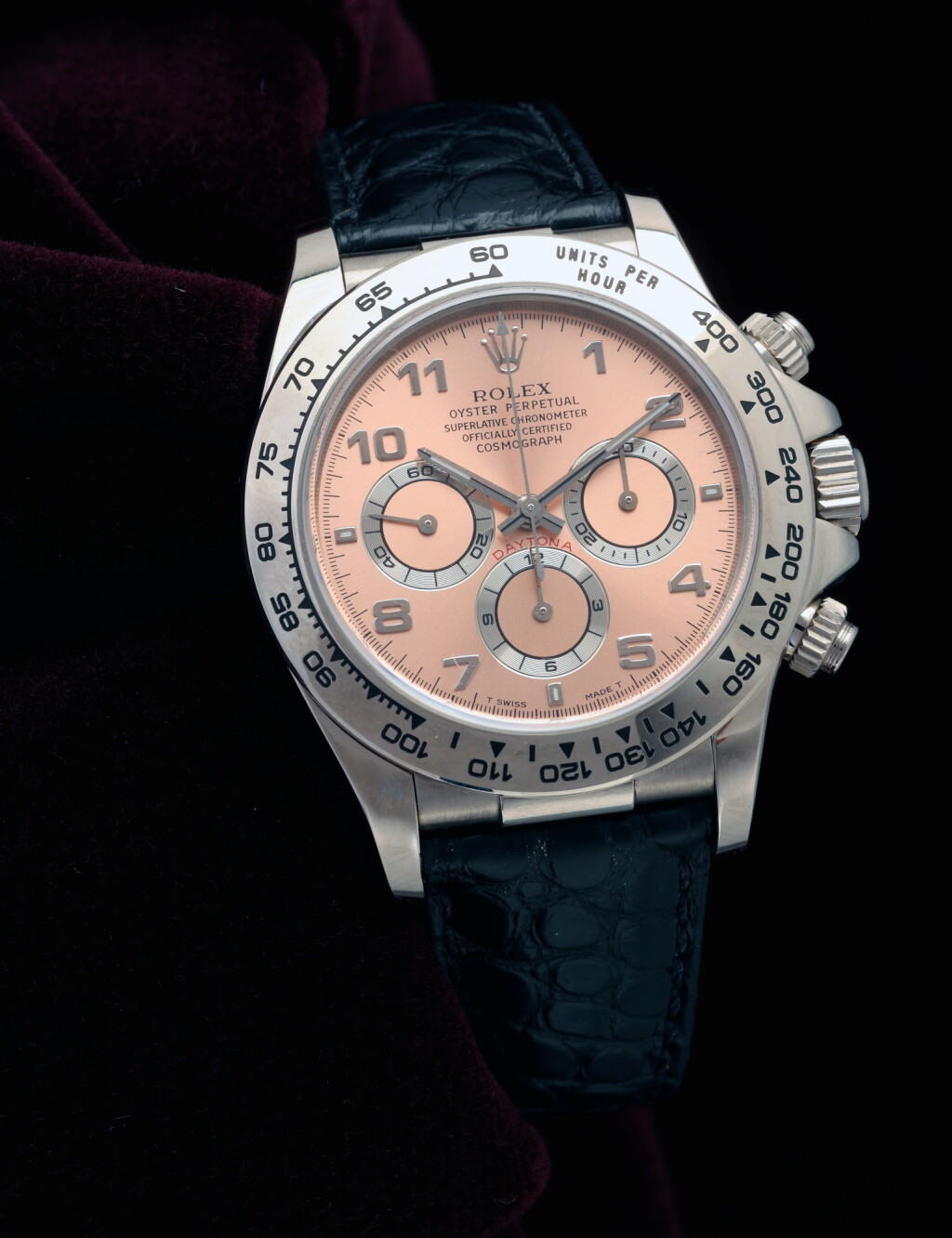 View full screen - View 1 of Lot 146. Reference 16519 'Zenith' Daytona | A white gold chronograph wristwatch with salmon dial | Circa 1998.
