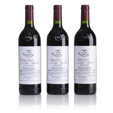 View full screen - View 1 of Lot 744. Vega Sicilia 'Unico' 1998 (3 BT).