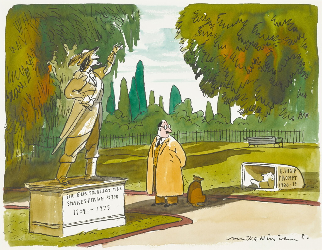 View full screen - View 1 of Lot 153. Mike Williams | "Actor and prompt", original illustration, signed by the artist .