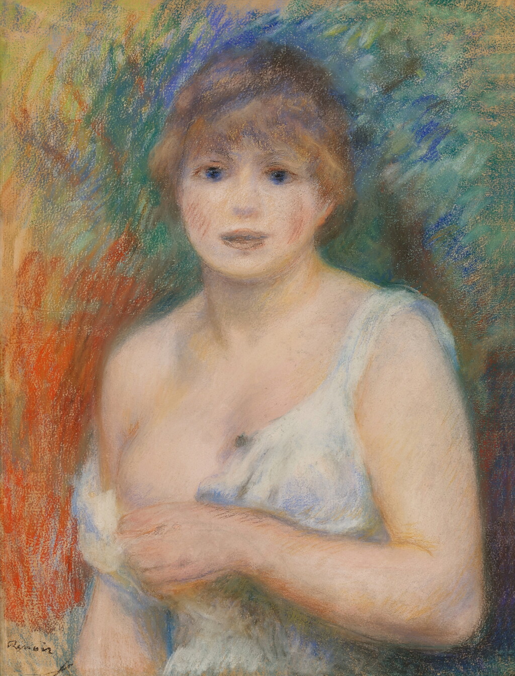 View full screen - View 1 of Lot 126. Jeune femme retenant sa chemise.