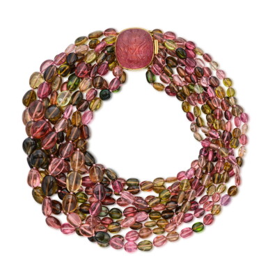 View full screen - View 1 of Lot 42. Tourmaline Necklace.