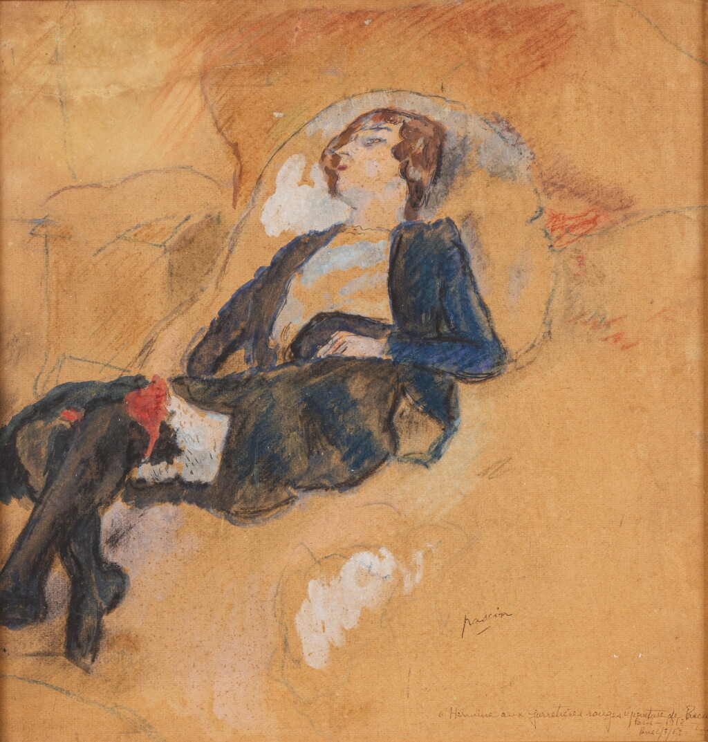 View full screen - View 1 of Lot 51. Hermine aux jarretières rouges.