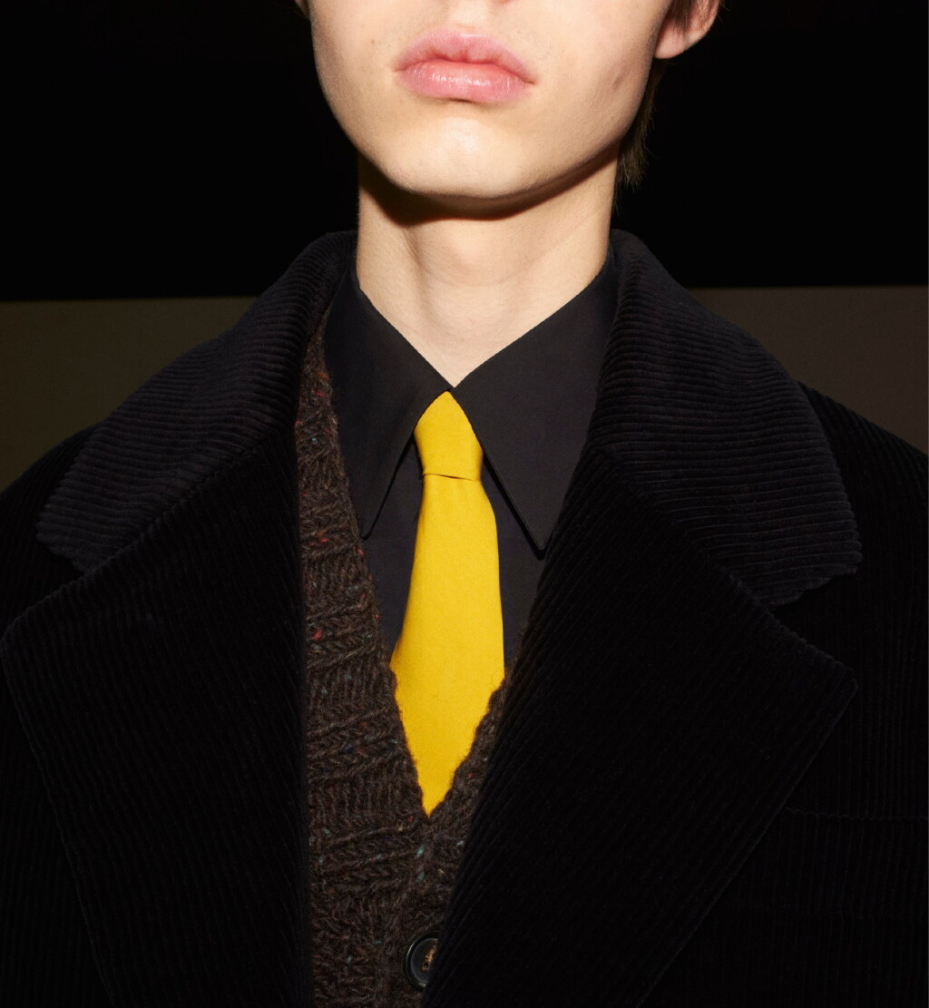 View full screen - View 1 of Lot 64. PRADA | CORDUROY JACKET, HANDMADE TWEED CARDIGAN, POPLIN SHIRT, TIE WORN BY PAAVO PAKKANEN.