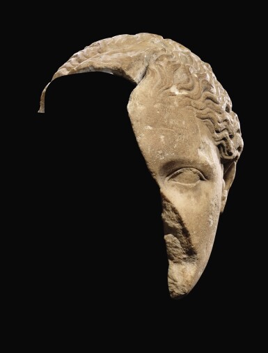 View full screen - View 1 of Lot 33. A FRAGMENTARY ROMAN MARBLE HEAD OF THE ARTEMIS OF GABII, CIRCA 1ST CENTURY A.D..