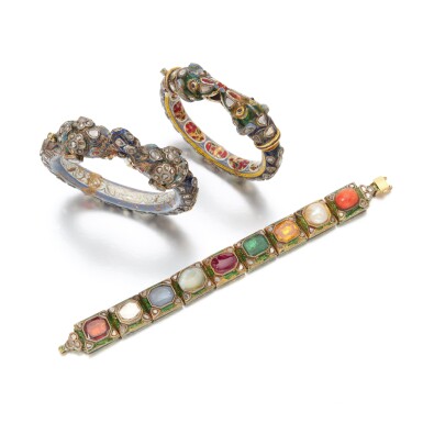 View full screen - View 1 of Lot 34. Three gem set bracelets (Tre bracciali gem set).