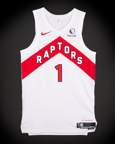 View full screen - View 1 of Lot 47. Gradey Dick Toronto Raptors 2025-2026 NBA Tip-Off Game Worn Association Edition Jersey.