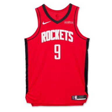 View full screen - View 1 of Lot 84. Dillon Brooks Houston Rockets 2024-2025 Kia NBA Tip-Off Game Worn Icon Edition Jersey.
