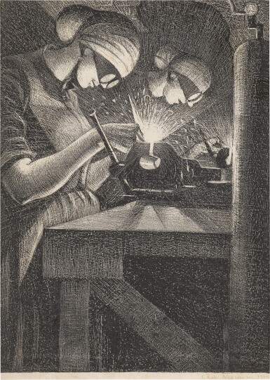 View full screen - View 1 of Lot 183. C. R. W. NEVINSON | ACETYLENE WELDER.