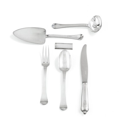 View full screen - View 1 of Lot 21. A French silver 227-piece flatware set, Puiforcat, Paris, circa 1950 | Ménagère de 227 pièces en argent par Puiforcat, Paris, vers 1950.