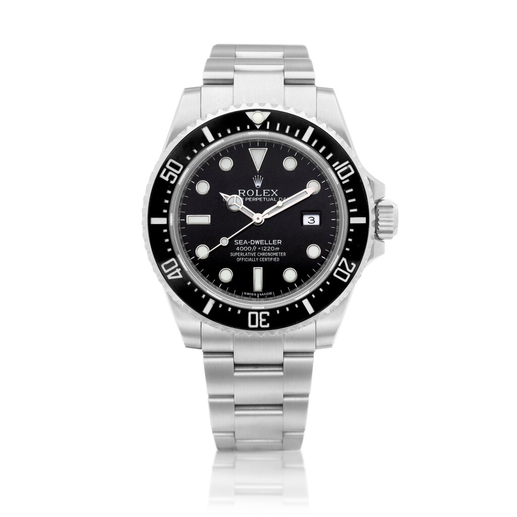 View full screen - View 1 of Lot 2102. Sea-Dweller, Reference 116600 | A stainless steel wristwatch with date and bracelet, Circa 2015 | 勞力士 | Sea-Dweller 型號116600 | 精鋼鏈帶腕錶,備日期顯示,約2015年製.