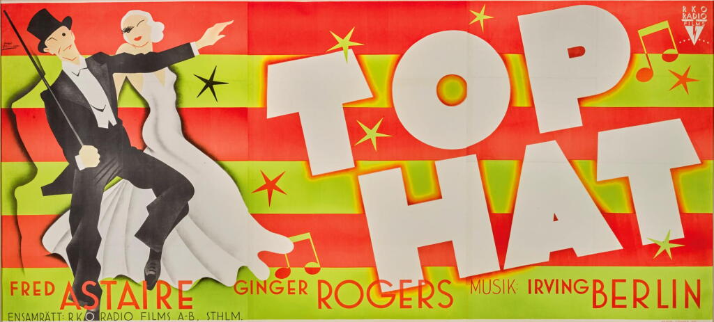 View full screen - View 1 of Lot 39. TOP HAT (1935) POSTER, SWEDISH.