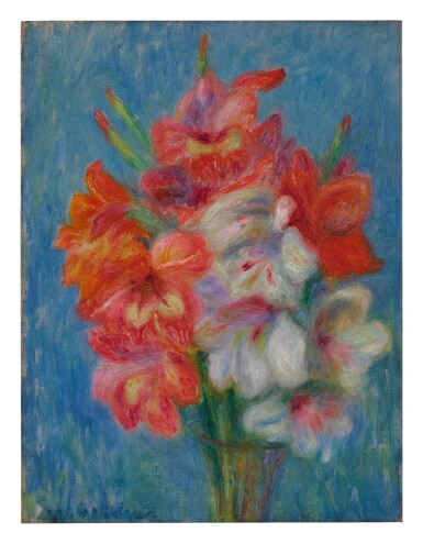 View full screen - View 1 of Lot 65. WILLIAM JAMES GLACKENS | PINK AND WHITE GLADIOLI.