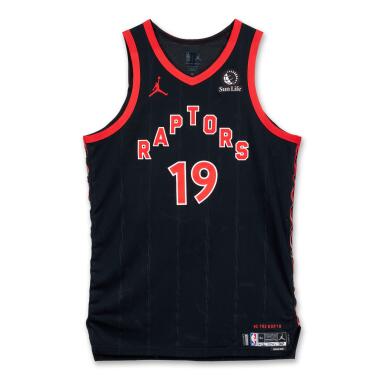 View full screen - View 1 of Lot 163. Jakob Poeltl Toronto Raptors 2024-2025 Emirates NBA Cup Game Worn Statement Edition Jersey | Double-Double.