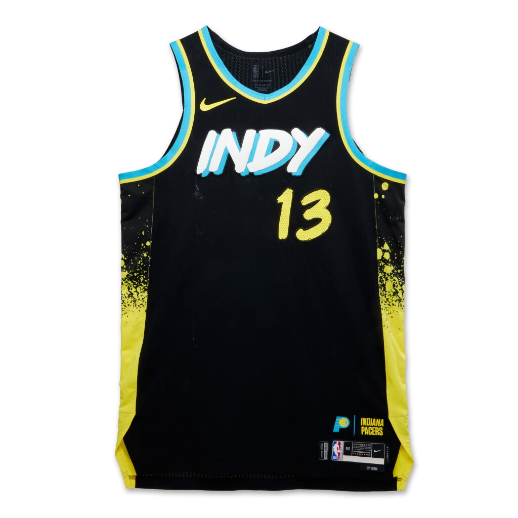 View full screen - View 1 of Lot 152. Jordan Nwora Indiana Pacers 2023-2024 In-Season Tournament Quarterfinals Game Worn City Edition Jersey.