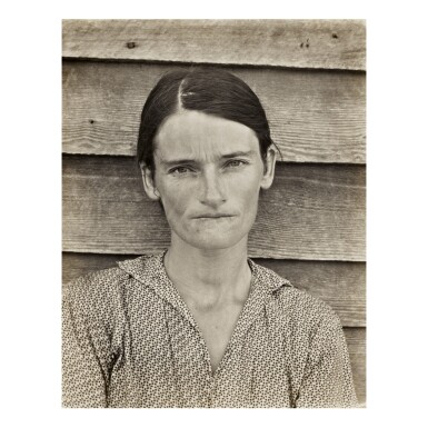 View full screen - View 1 of Lot 152. WALKER EVANS | ALLIE MAE BURROUGHS, WIFE OF COTTON SHARECROPPER, HALE COUNTY, ALABAMA.