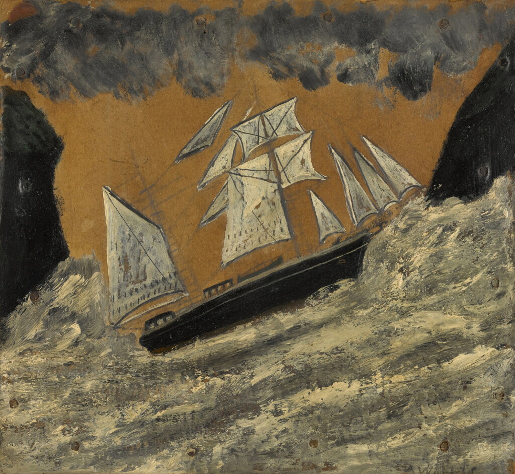 View full screen - View 1 of Lot 225. Schooner and Cliffs.