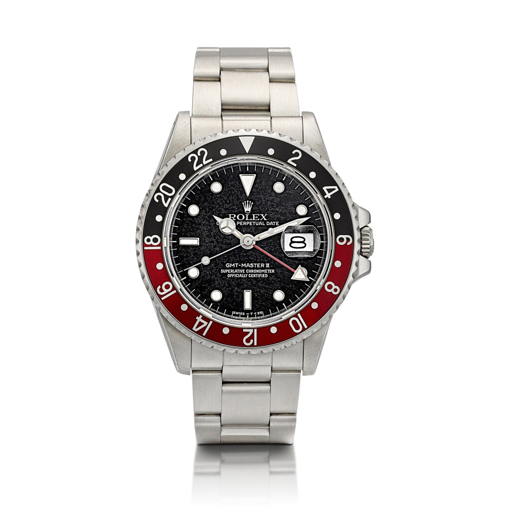 View full screen - View 1 of Lot 2112. GMT-Master 'Fat Lady', Reference 16760 | A stainless steel dual time zone wristwatch with date and bracelet, Circa 1988 | 勞力士 | GMT-Master 'Fat Lady' 型號16760 | 精鋼兩地時間鏈帶腕錶,備日期顯示,約1988年製.