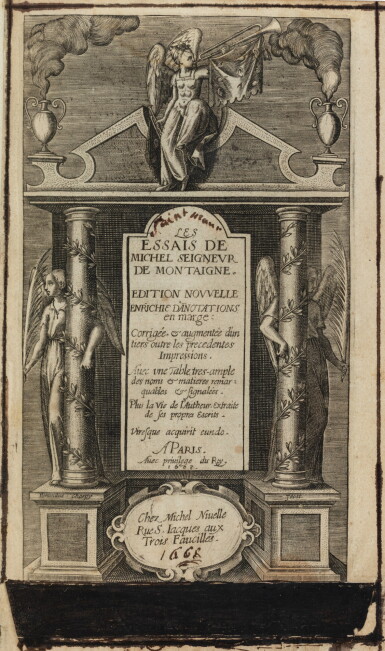 View full screen - View 1 of Lot 45. Paris, 1608. In-8. Rel. de l'époque. Éd. établie à partir de celle de 1600, la 1ère avec le portrait..