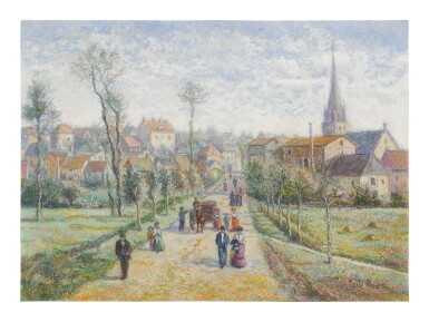View full screen - View 1 of Lot 3. HUGUES CLAUDE PISSARRO | L'ENTRÉE DU BOURG DE TAUXIGNY .