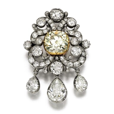 View full screen - View 1 of Lot 343. The 'Banks diamond' pendant/brooch, late 18th century and later.