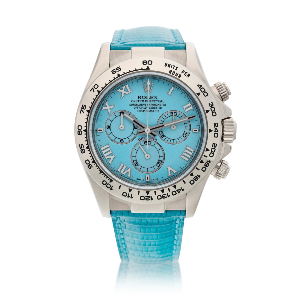 View full screen - View 1 of Lot 211. Reference 116519 'Daytona Beach' A white gold automatic chronograph wristwatch, Circa 2000.