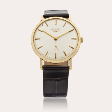View full screen - View 1 of Lot 323. A yellow gold wristwatch, Circa 1950.