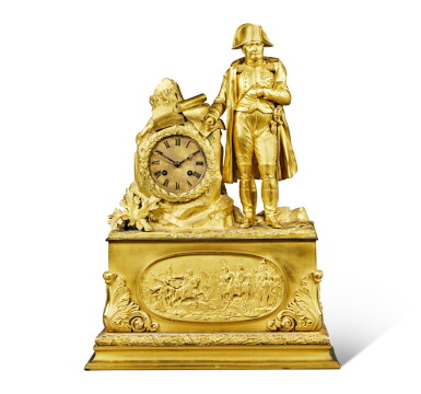 View full screen - View 1 of Lot 223. A Restauration Gilt Bronze Napoleonic Mantel Clock, Circa 1815-20.