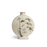 An iron-painted 'bamboo' moonflask, Joseon dynasty, 17th century