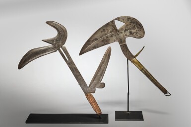 View full screen - View 1 of Lot 63. Zande Knife, Democratic Republic of the Congo, and Kota or Fang Knife, Gabon.