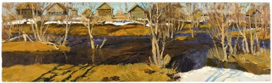 View full screen - View 1 of Lot 50. VLADIMIR FEDOROVICH STOZHAROV | SPRING FLOOD, GLUKHOVKI.