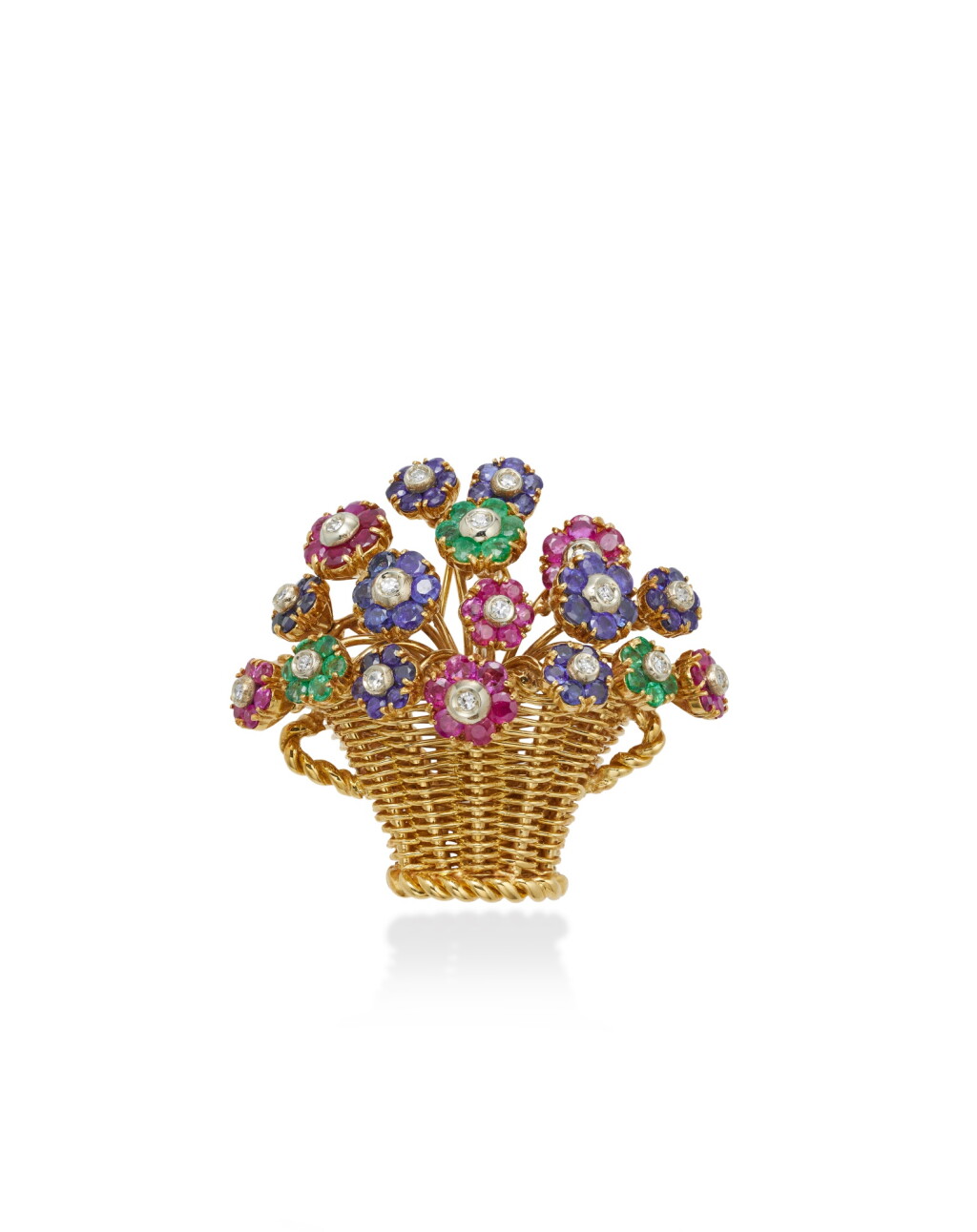 View full screen - View 1 of Lot 1899. Ruby, Sapphire, Emerald and Diamond Brooch | 蒂芙尼 | 紅寶石 配 藍寶石 配 祖母綠 配 鑽石 胸針.
